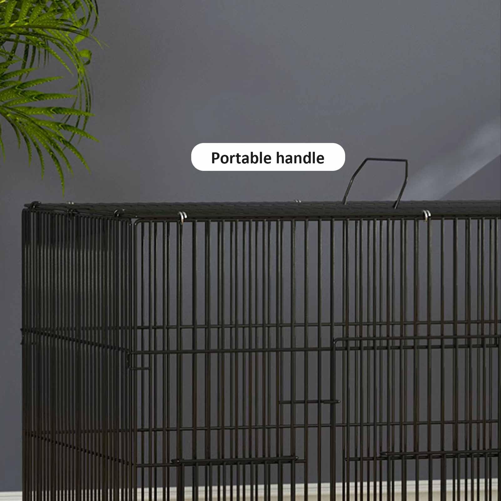 Jaula Interior para Conejos Jaula Plegable para cobayas Gallinero Jaula para Animales pequeños con Bandeja extraíble Jaula Grande para Conejos de Metal Negro