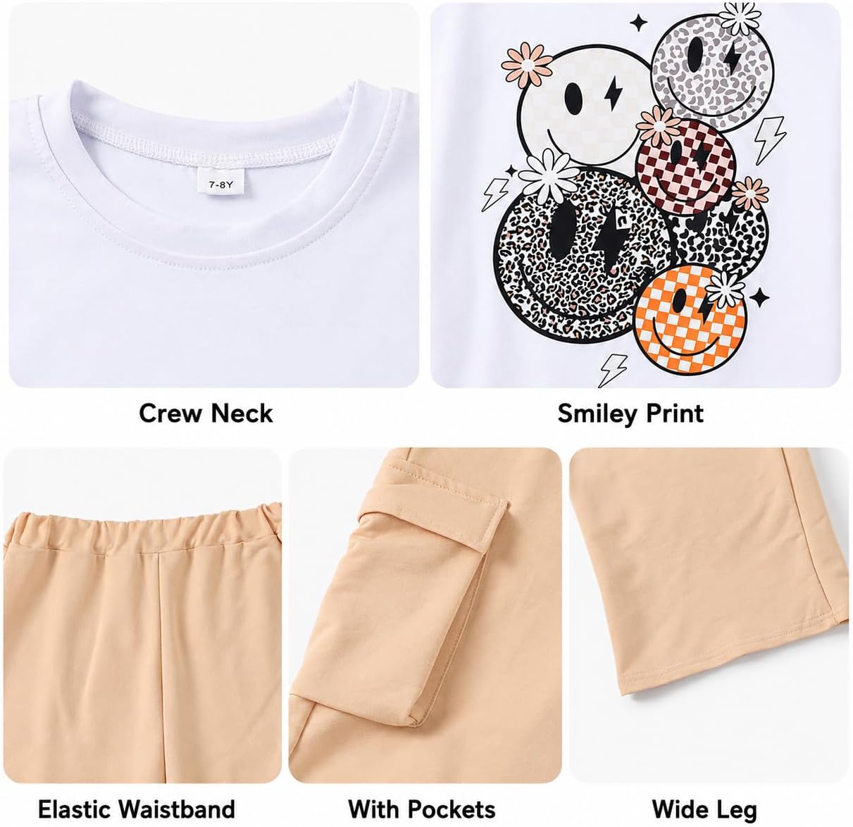 Girls Clothes Smiley Face Print Shirt