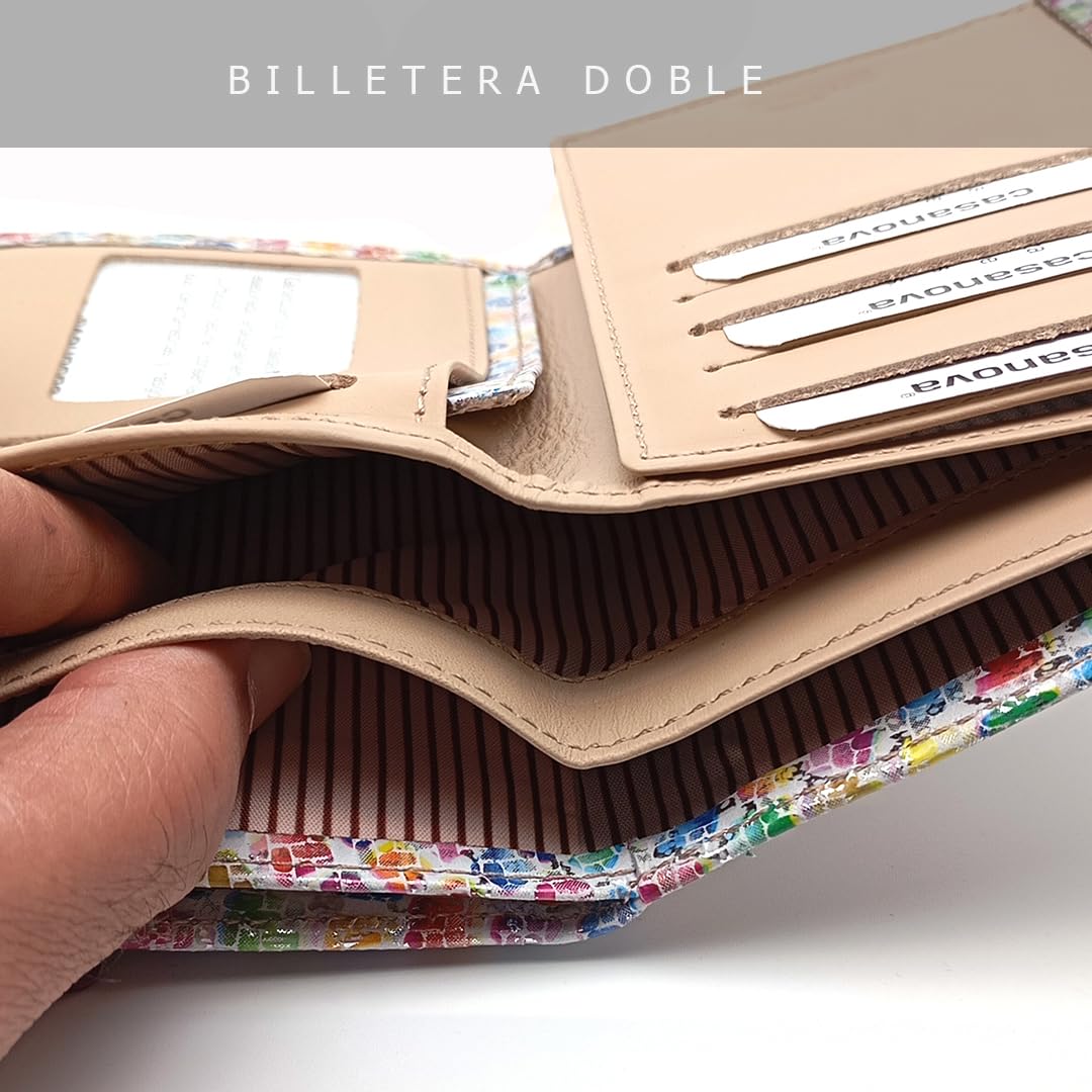 Cartera de Mujer en Piel Grande - Hecho a Mano - RFID - 39716 Multi