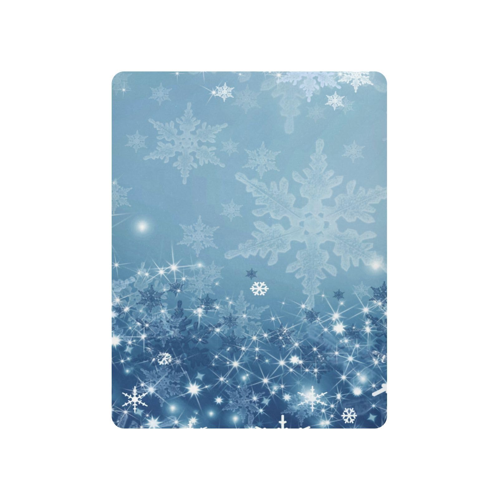 Moudou Blue Christmas Snowflake Playard Sheet for Boy Girls, Soft Breathable Fitted Toddler Sheet for Standard Playard Bed Mattress, 39 x 27 x 5 Inch