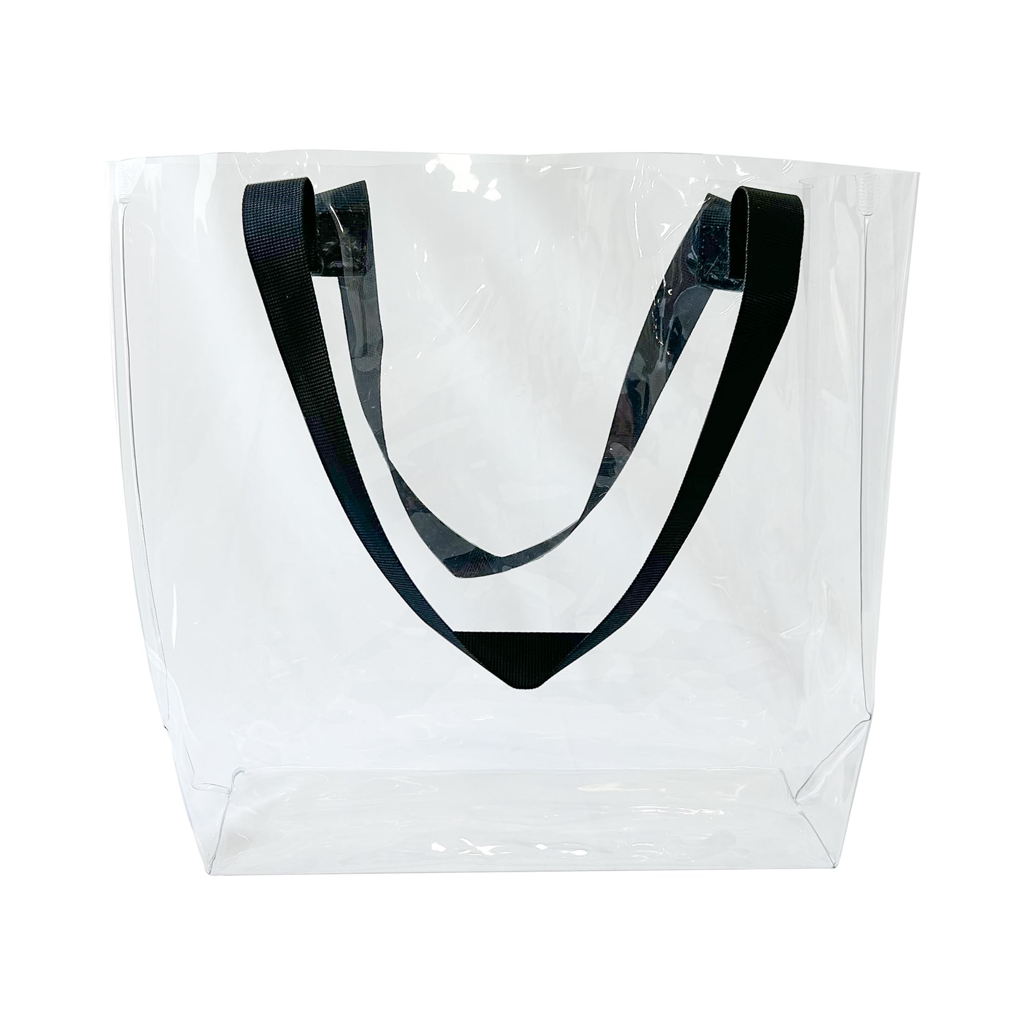 TotePrint Beach Bag Waterproof Clear Tote Bag12.2"x11.81"x4.33" Sandproof with Handles, Heavy Duty PVC for Pool & Travel