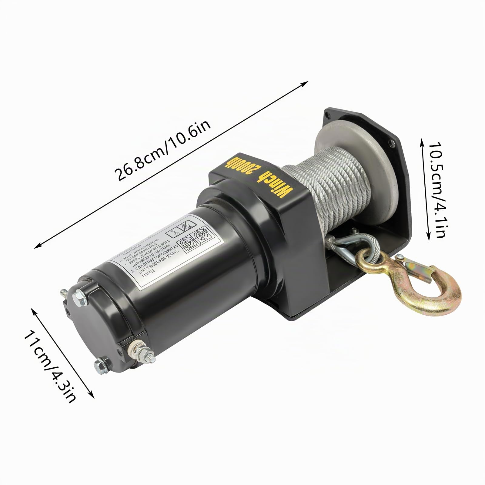 Elektrische Seilwinde 12V mit Funkfernbedienung – 900 kg Offroad Motorwinde Seilzug Elektrowinde, 6m Stahlseil