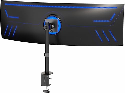 VIVO Soporte de escritorio para monitor ultra ancho con abrazadera, soporte ajustable resistente de perfil bajo para 1 pantalla ultraancha de hasta
