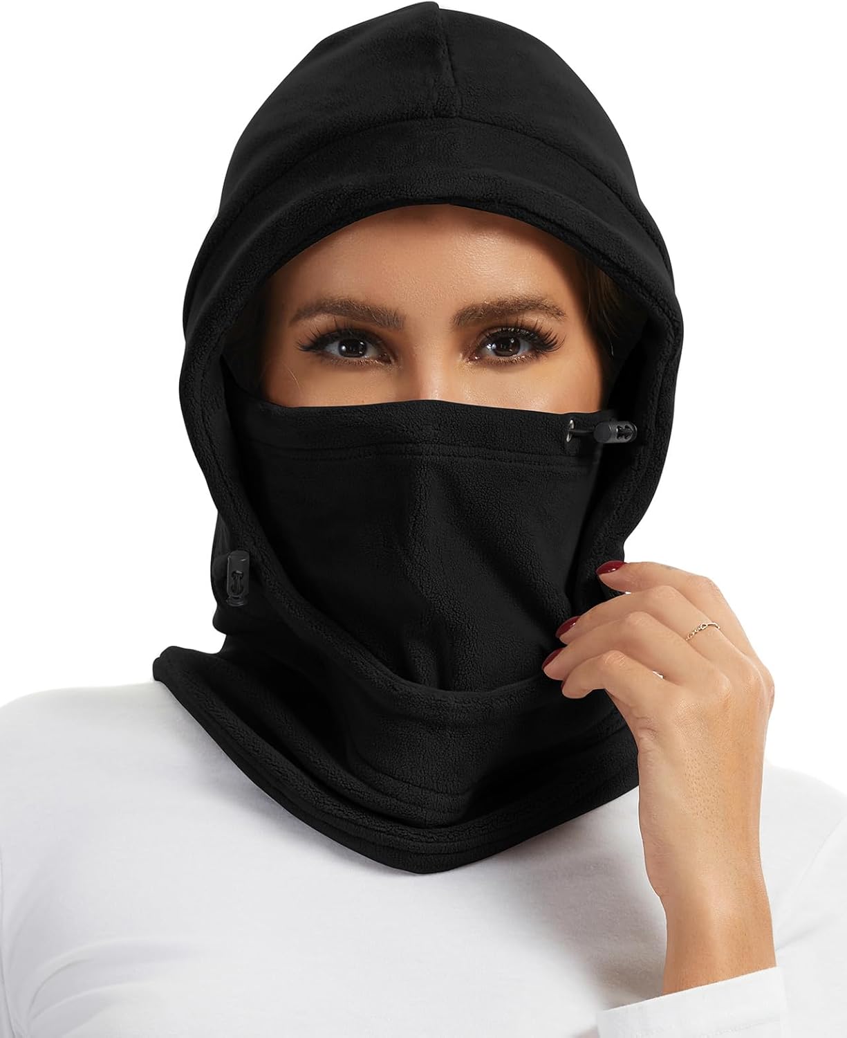 WOWENY Ski Mask Fleece Balaclava Windproof Face Mask Winter Warm Neck Gaiter Cold Weather Thermal Hood for Women Men