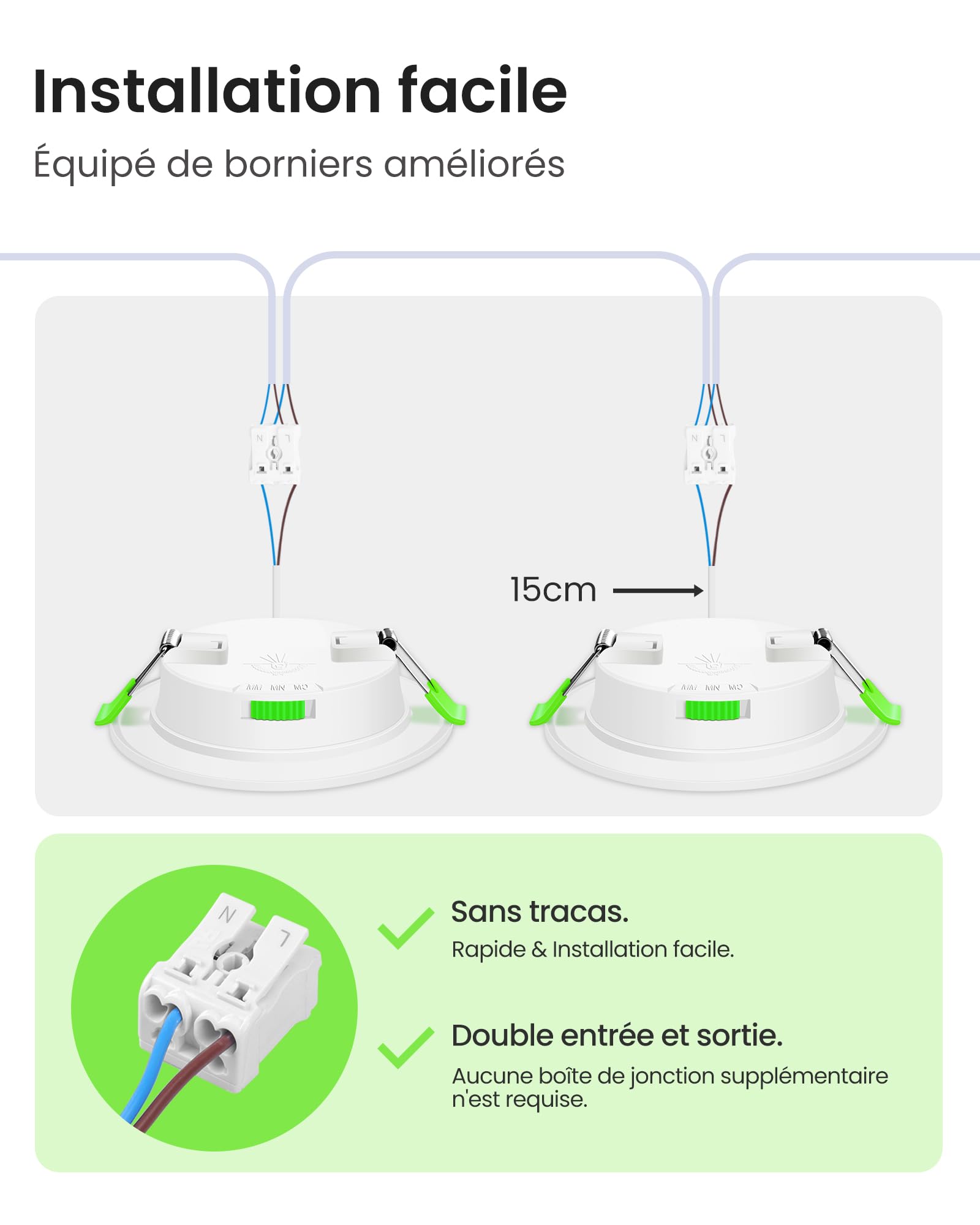 LED Spot Encastrable Extra Plat 230V, 10W 800 Lumen Dimmable Rond Ultra Slim éclairage Plafond Encastré, Blanc Chaud 3000K Blanc Neutre 4000K Blanc Froid 6500K Pour Salle de Bain, Cuisine, Lot de 12