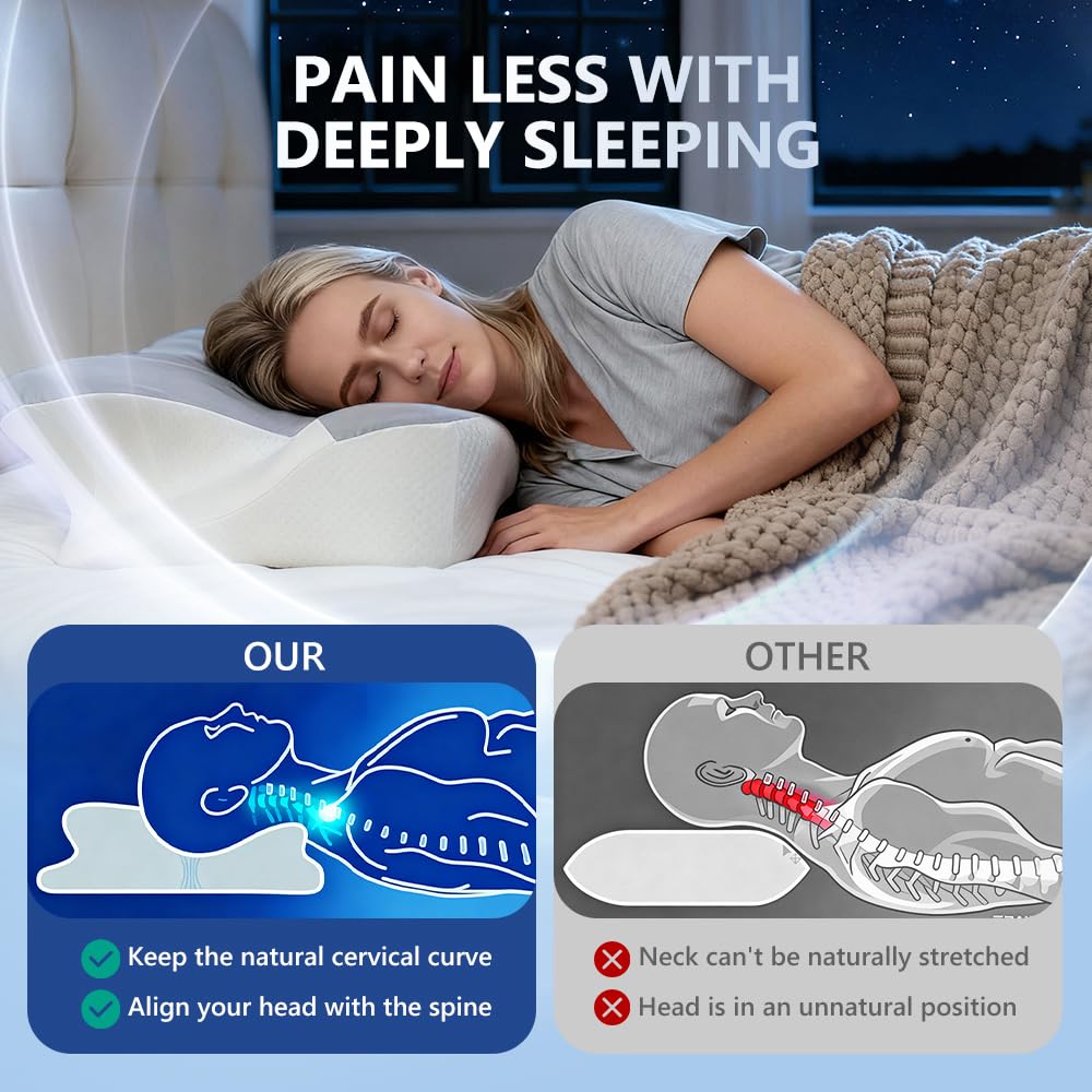 Amazon.com: BNXIANG Cervical Neck Pillow for Neck Pain Relief