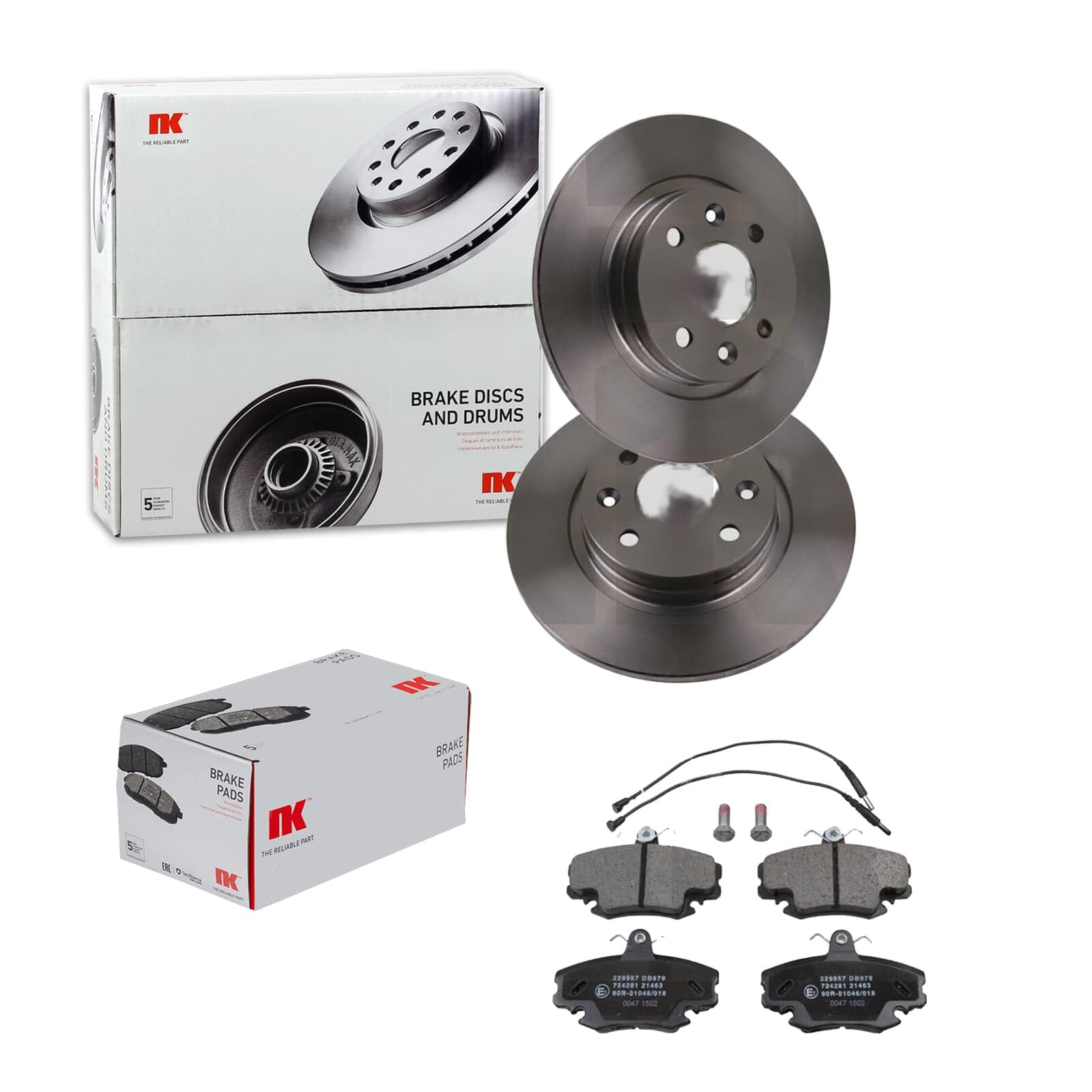 NK Bremsscheiben + Beläge vorne | 203939 + 229957 Kompatibel mit Logan (ls_),sandero (bs_)