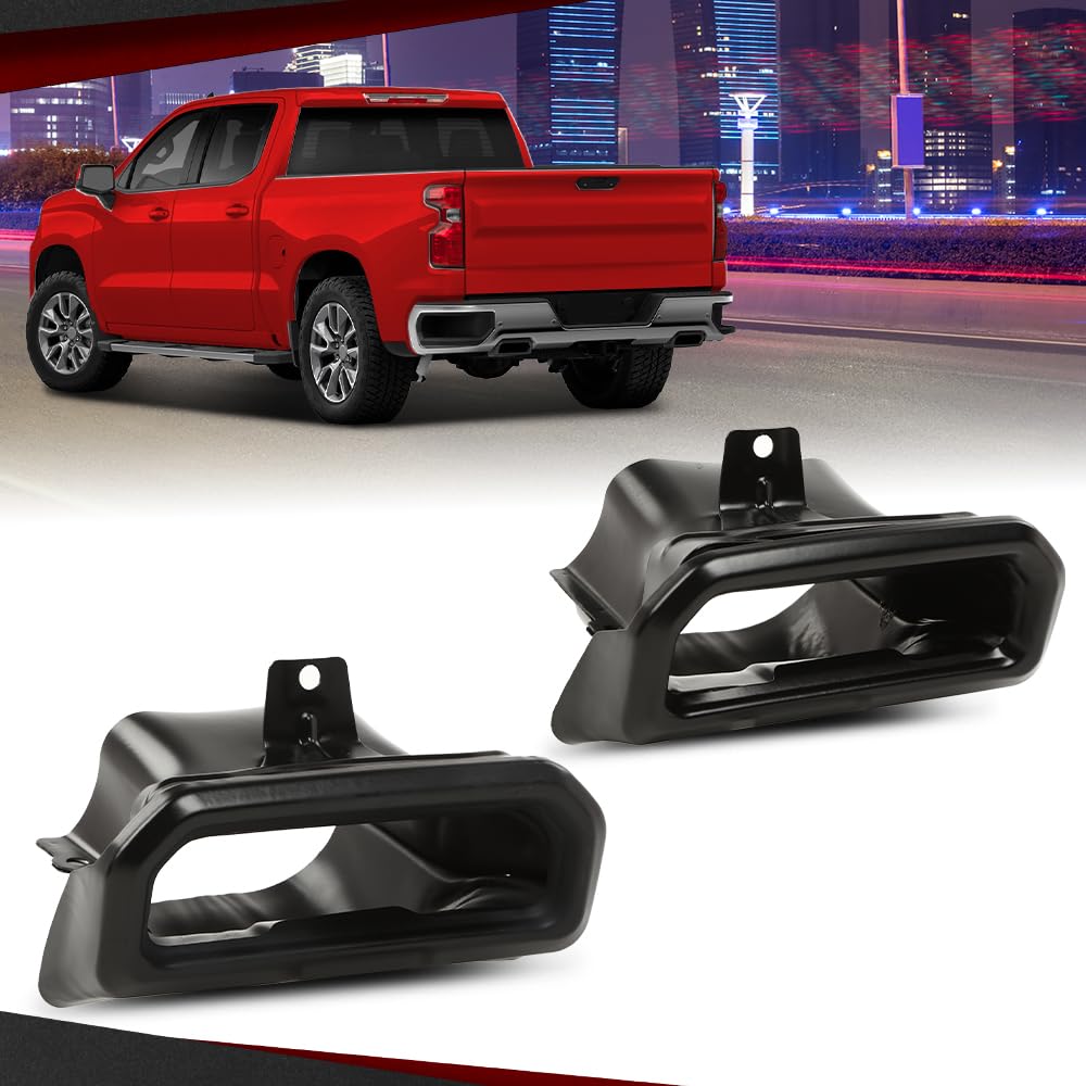 Gloss Black Exhaust Tips For 2019-2024 Chevy Silverado & GMC Sierra 1500 - Direct Fit