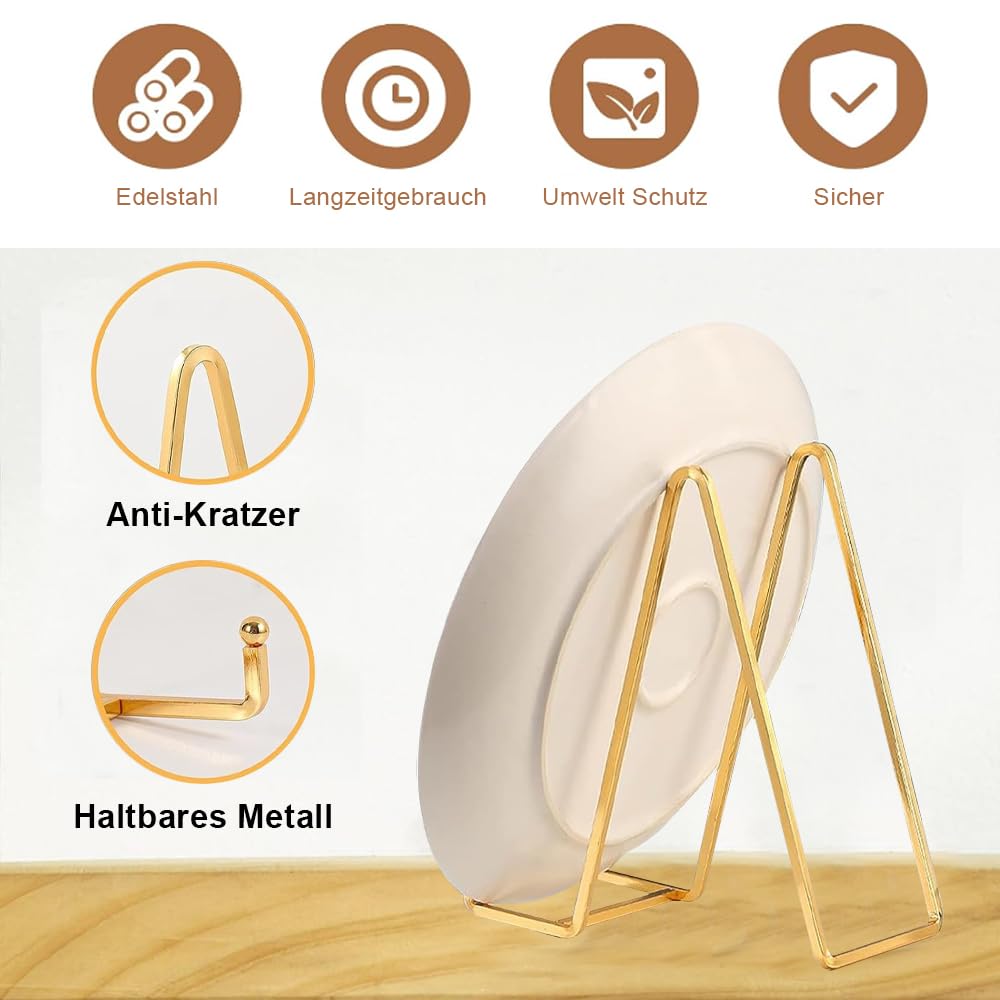 Hetoco 15,2 cm gouden ijzeren bordenstandaard, ezel, displaystandaard