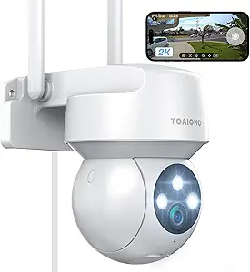 2K (3MP) Security Cameras, Home Security Cameras Outdoor/Indoor, Color Night Vision, Smart Motion Detection and Alarm, Wat...