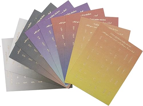 10 hojas autoadhesivas de color degradado, pestañas de índice de calendario mensual para planificadores, diarios, cuadernos, agendas y disponible en Yaxa Venezuela