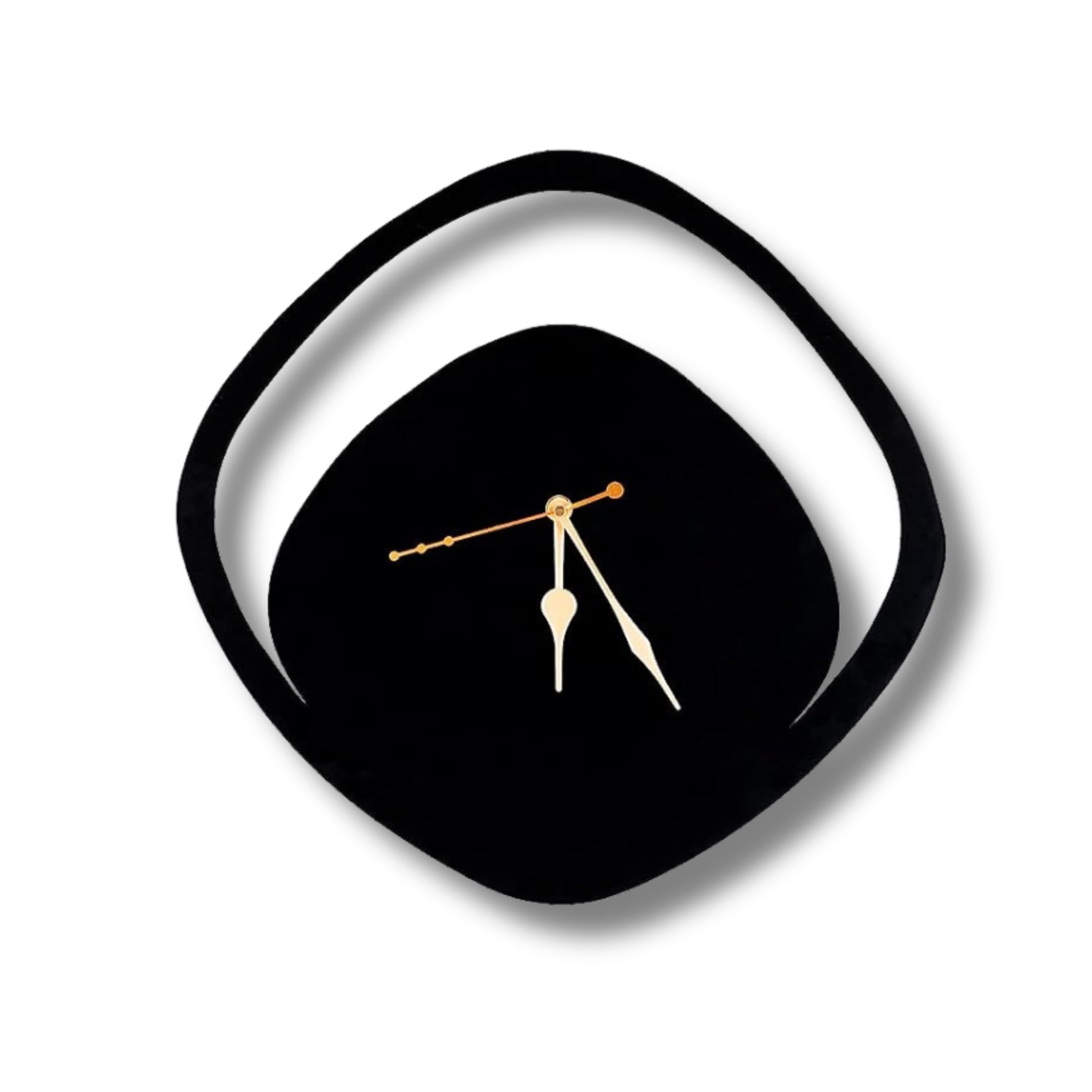 RAP CREATION Boomerang Shape Metallic Analog Wall Clock for Home,Office,Living Room,Bedroom,Kids Room & Kitchen | Big Size Stylish Latest Home Decor| (33 X 33 CM) | Black Color (Battery Included) (B0BWRRKN6F) Amazon Price History, Amazon Price Tracker