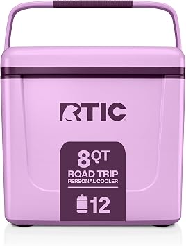 RTIC 8 QT Road Trip Personal Cooler | Insulated Personal Ice Chest for Lunch, Beach, Drinks, Travel, Camping, Picnic and Car