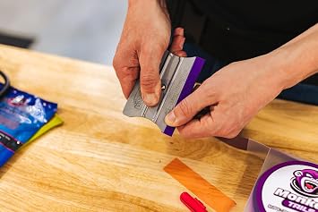 THE WRAP INSTITUTE - Monkey Tails Customizable Uncut Wrap Squeegee Buffer; Apply Wrap Film; Soft & Durable, Use Wet or Dry, Ultra-Thin Edge, High Precision on Curves & Edges; Perfect Purple (1 Box)