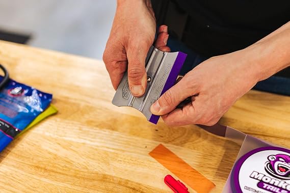THE WRAP INSTITUTE - Monkey Tails Customizable Uncut Wrap Squeegee Buffer; Apply Wrap Film; Soft & Durable, Use Wet or Dry, Ultra-Thin Edge, High Precision on Curves & Edges; Perfect Purple (1 Box)