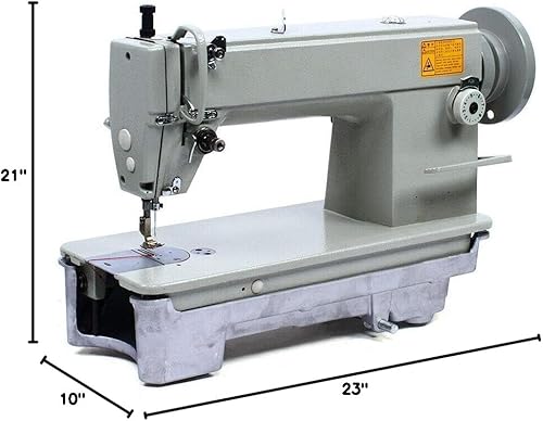 Miniatura 8 de DNYSYSJ Máquina de coser de cuero, resistente, material grueso, industrial, una sola aguja, estante de 2 hilos, control de rodilla, 3000S.P.M
