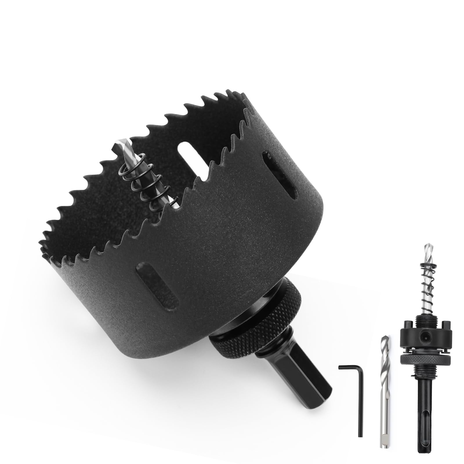 Lochsäge 86mm,Bi-Metall Lochsägen mit SDS plus-Schaft und Sechskant-Schaft Set Bohrkrone für Holz, Rigips, Dünne Metalle, Kunststoffe