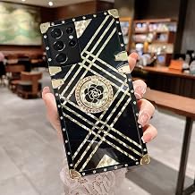 for Galaxy S10 Pretty Gold Trunk Case with Ring Kickstand for Women Girls Luxury Box Design Cute Bling Glitter Soft TPU Cover Phone Skin for Samsung Galaxy S10,Black