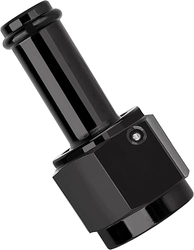 6an a 516 Barb - 6AN hembra a 516 '' empuje en manguera adaptador de montaje de púas recto giratorio aluminio negro anodizado