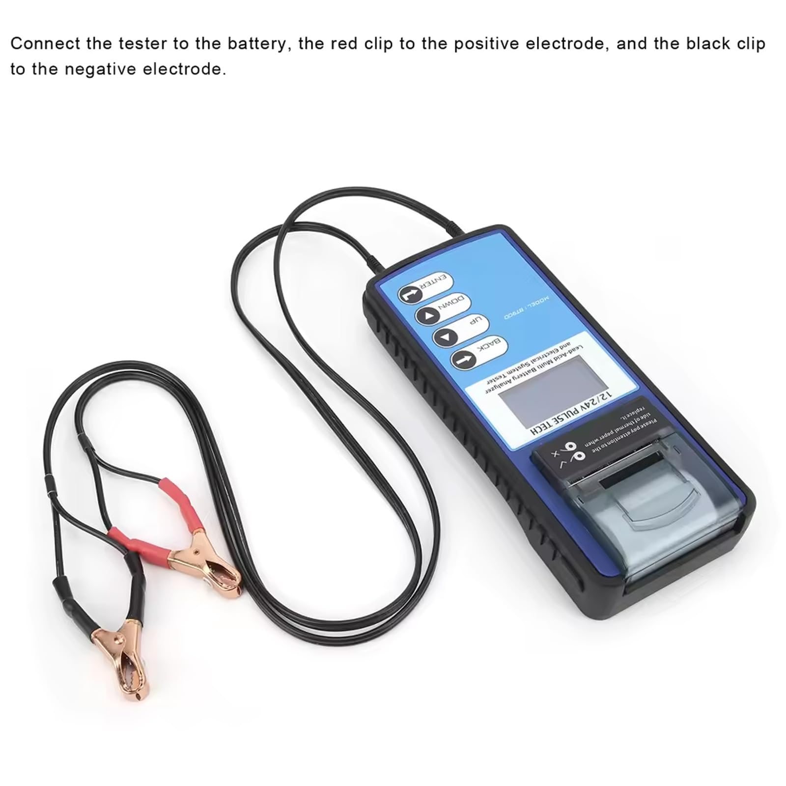 COOLHOOD Tester per batterie automobilistiche antiurto, analisi in 5 secondi per auto da 12 V/24 V, con capacità e misurazione, strumento diagnostico per batterie automobilistiche