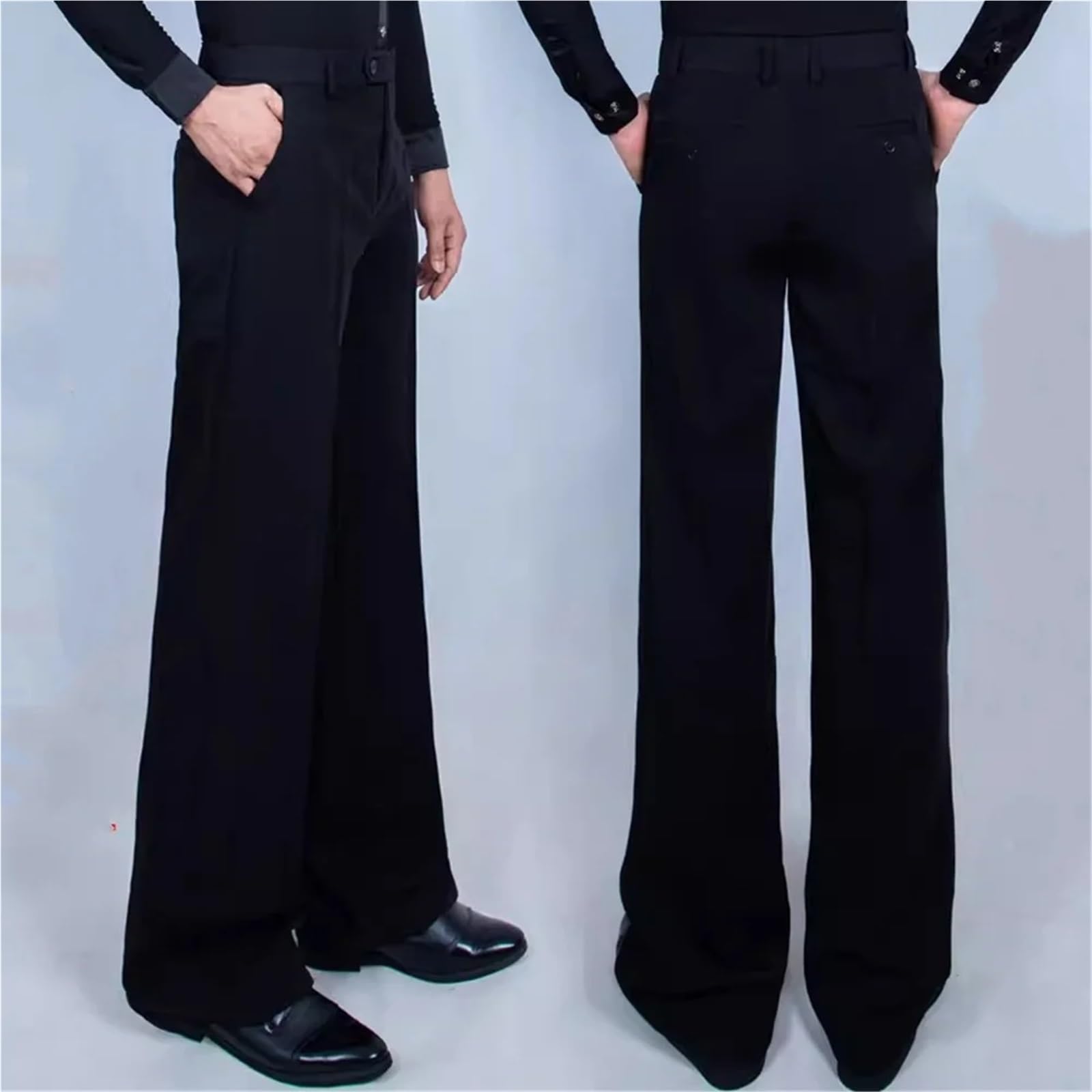 Pantalones De Baile Latino Hombre Pantalones de Baile Latino/Jazz for Hombre, Color Negro, for Mujer, for salón, Ropa, pantalón práctica/actuación con un botón(Brown,23 Waist 77)