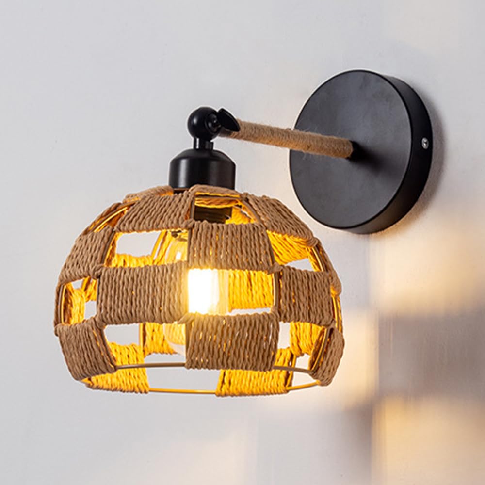 SMCCYYSD Retro Wall Lamp Black Sconce Farmhouse Light Hardwired Sconces Lighting, Vintage Mount Lights for Living Room Bedroom Restaurant E27 Bedside Lamps
