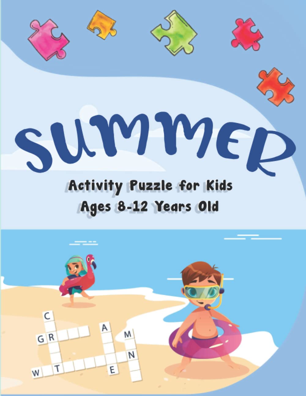 Summer Activity Puzzle for Kids Ages 8-12 Years Old: Sudoku, Mazes, Word Search, Tic-Tac-Toe, Word Scramble, Hangman Puzzle/ funny gift for boys and girls