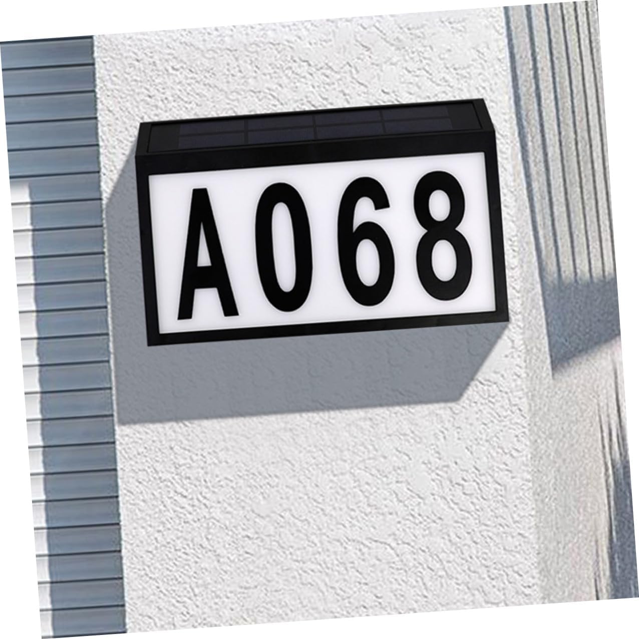Solar Powered Outdoor Address Sign with Bright White LED Light Weather Resistant Abs House Number Plaque with Letters Groups for Enhanced Night Visibility and Easy Alignment