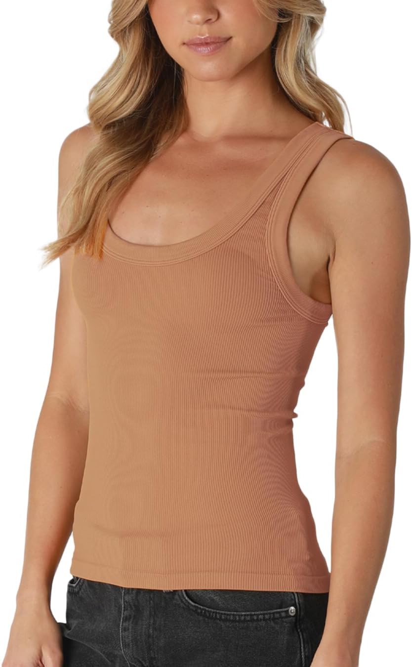 NIKIBIKI Women Seamless Reversible Ribbed Tank Top, Made in U.S.A, One Size