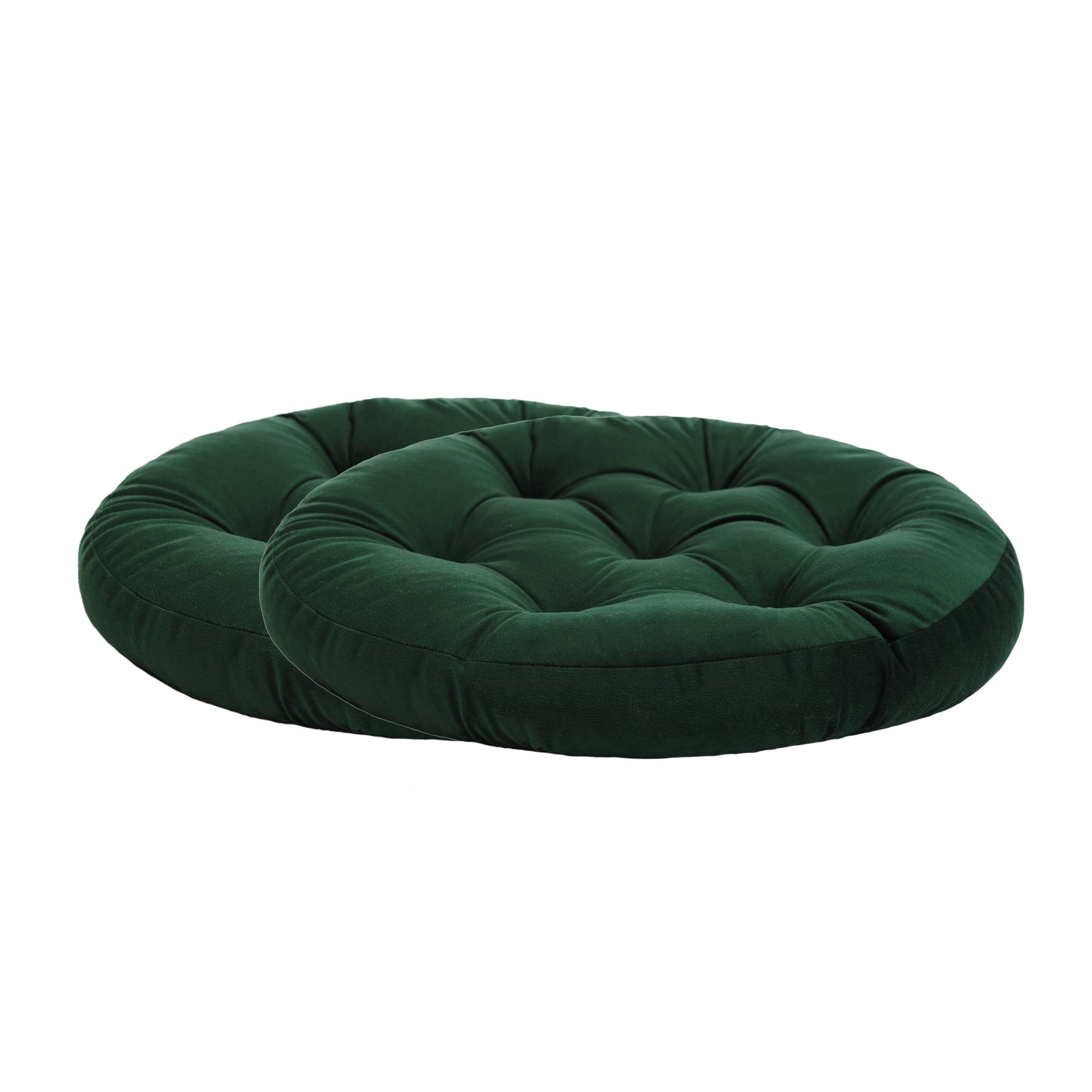 Makimoo 2-Pack Outdoor/Indoor Wicker Patio Seat Cushion Pad, Water Repellent, 18.5-Inch, Dining Chair Cushion, Set of 2 (Dark Green)