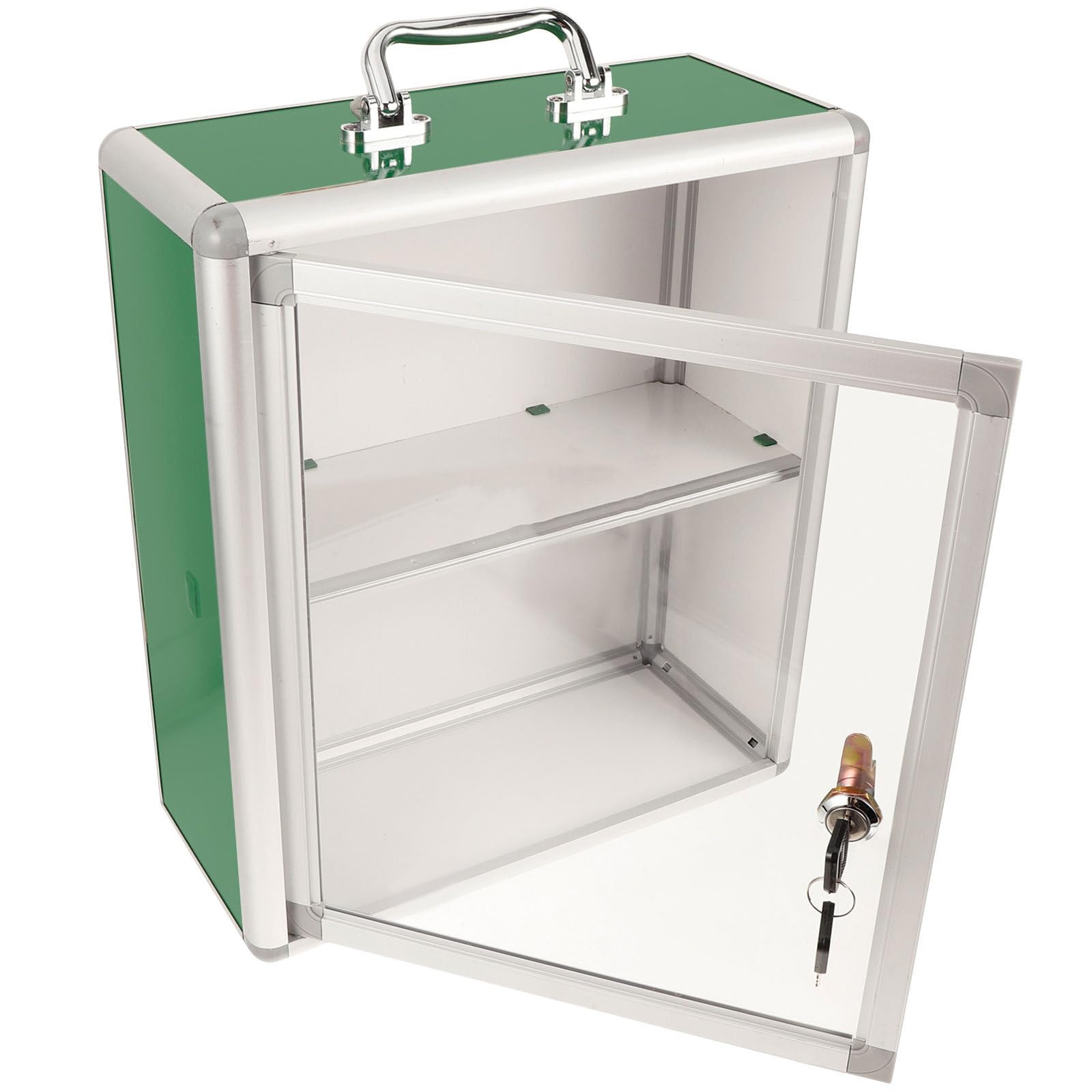 TEHAUX Botiquín Acrílico Gran Capacidad para Pared de Primeros Auxilios y Diseño Montado y Aleación de Aluminio y Almacenamiento Seguro Adecuado para Oficina