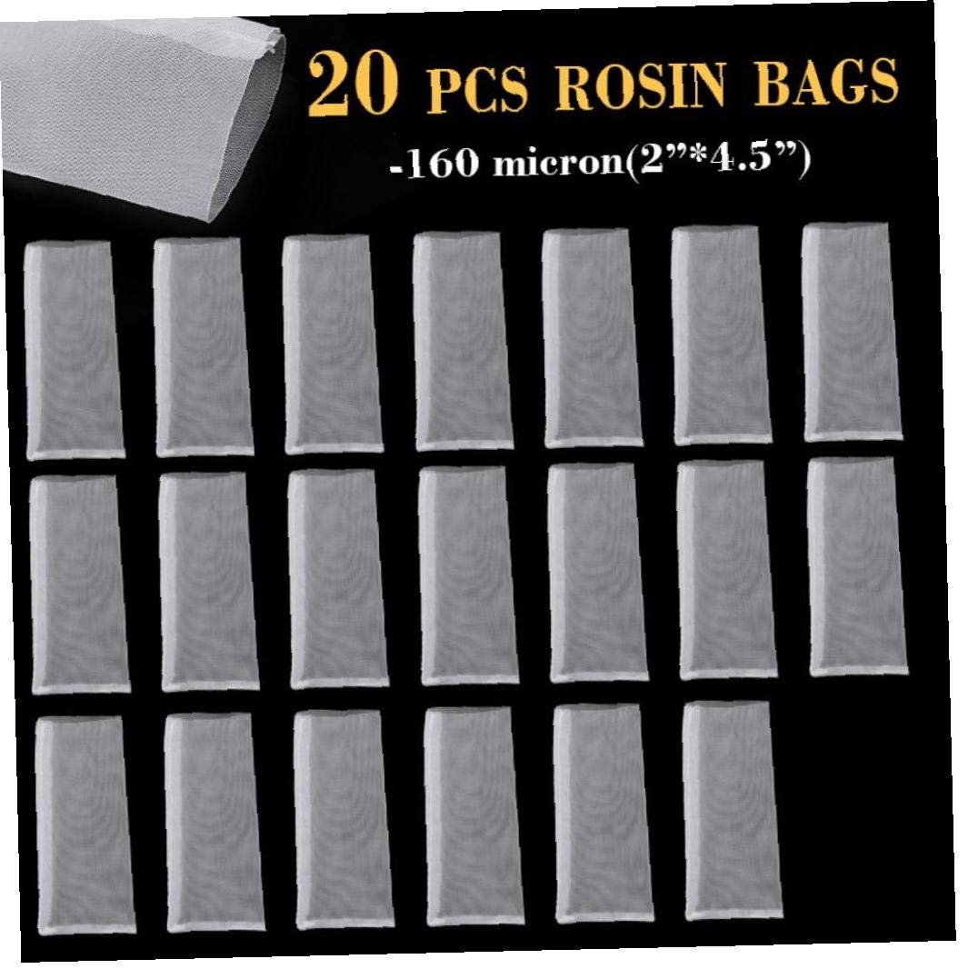 20pcs 2''x4.5 Nylon Rosin Bolsas filtrantes de Malla colofonia de Aceite de Filtro Prensa Bolsas de Pantalla de Nylon Blanco