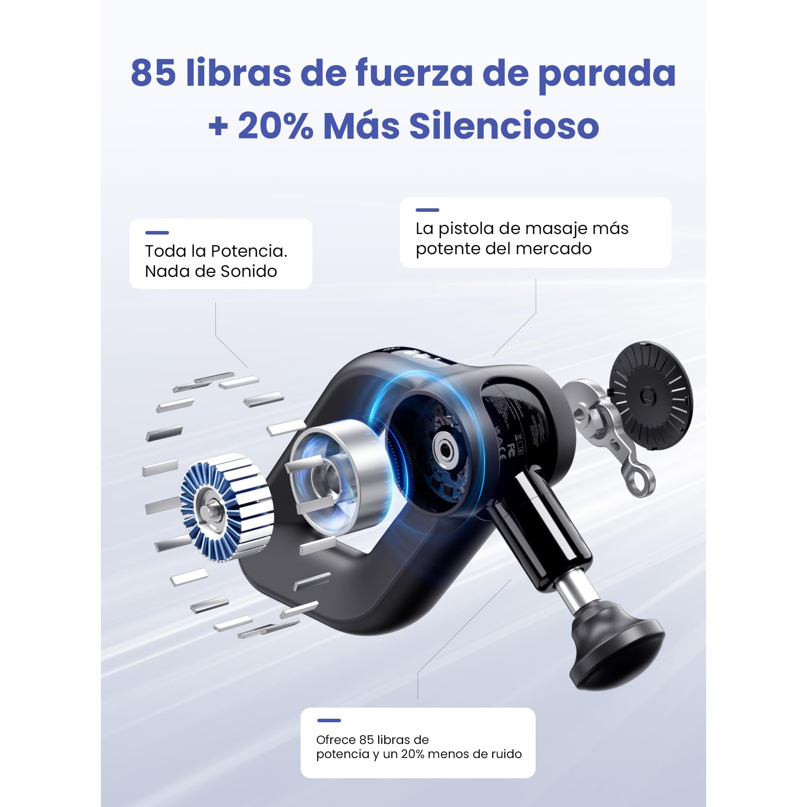 Bob and Brad D6 Pro Plus Pistola de Masaje Muscular con Función de Calor, Pistola Masajeadora Muscular de Tejido Profundo con 16mm de Amplitud, Eléctrica Massage Gun para Aliviar el Dolor Muscular