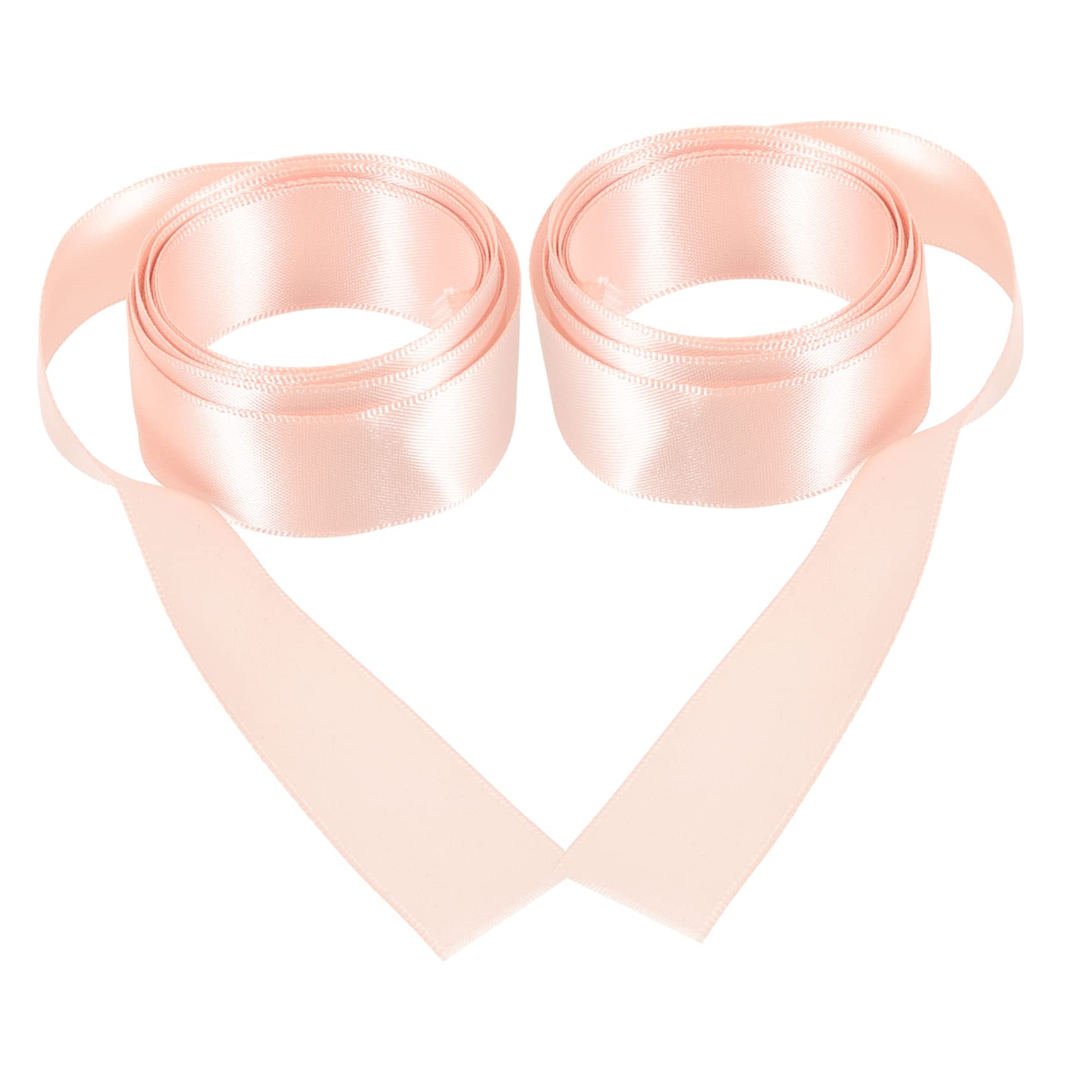 Ballet Shoe Ribbons 2Pcs 7/8 Inch Wide Satin Pointe Shoe Laces for Women Girls, Light Pink Sew-on Ribbons for Ballet Flats, Stage Performance & Practice