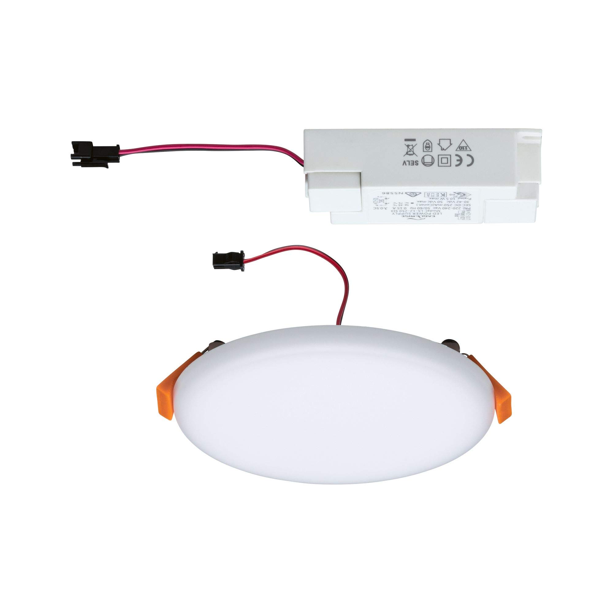 Paulmann 92388 Panel LED, oprawa do zabudowy Veluna VariFit, IP44 125mm okrągła, w kompl. oprawa sufitowa 1x8,5 W satynowa tworzywo sztuczne 3000 K