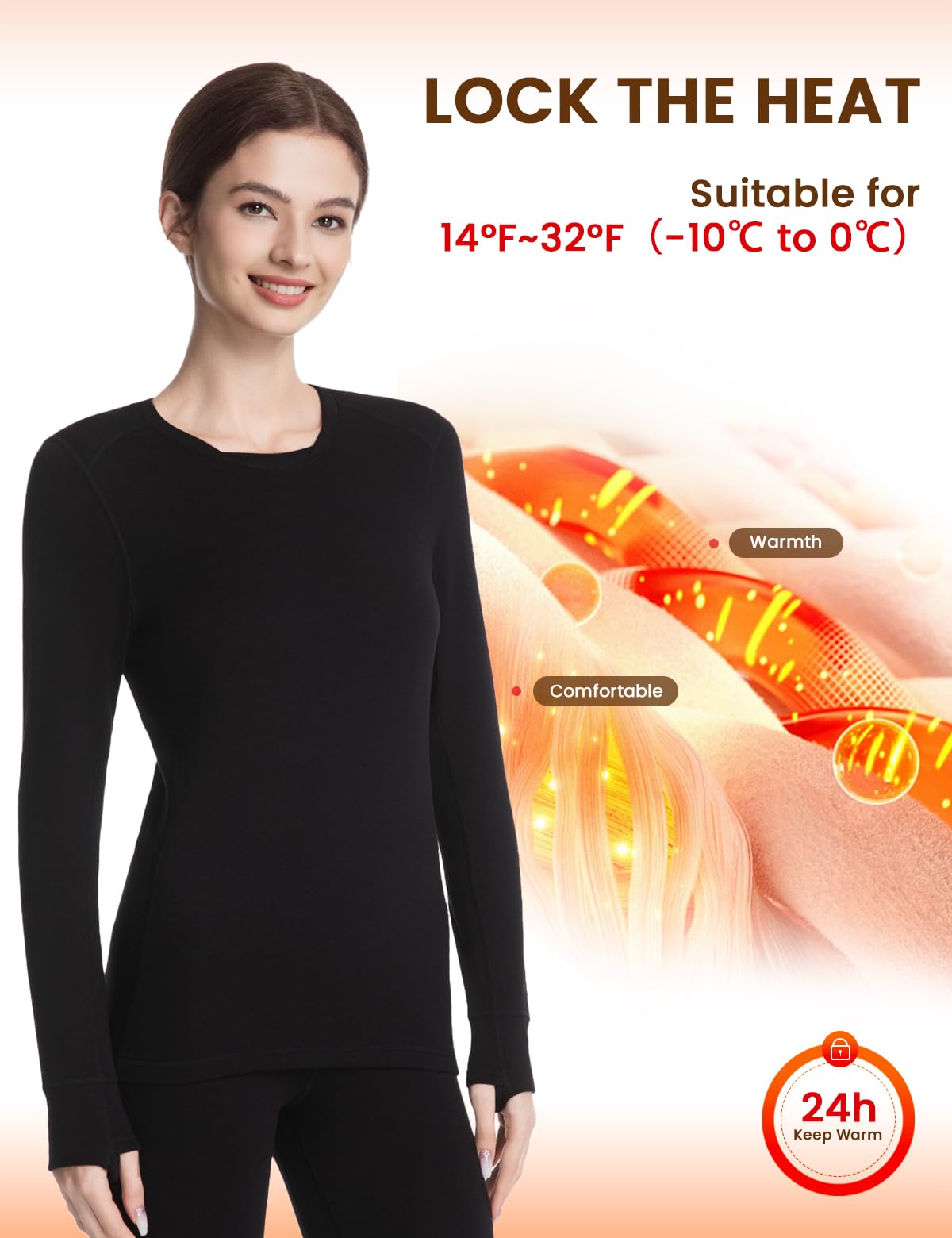 Set di biancheria intima termica da donna con interno in pile, parte superiore termica e pantaloni termici, leggings funzionali traspiranti e morbidi, per inverno, sci e attività all'aperto