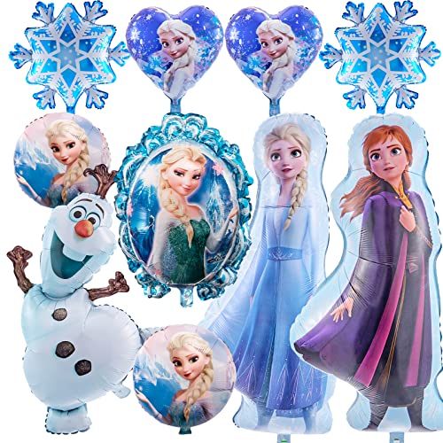 Decoración Frozen para Cumpleaños de Niña - Kit de Fiesta con Globo Elsa, 10 Piezas para Decoración de Globos Congelada