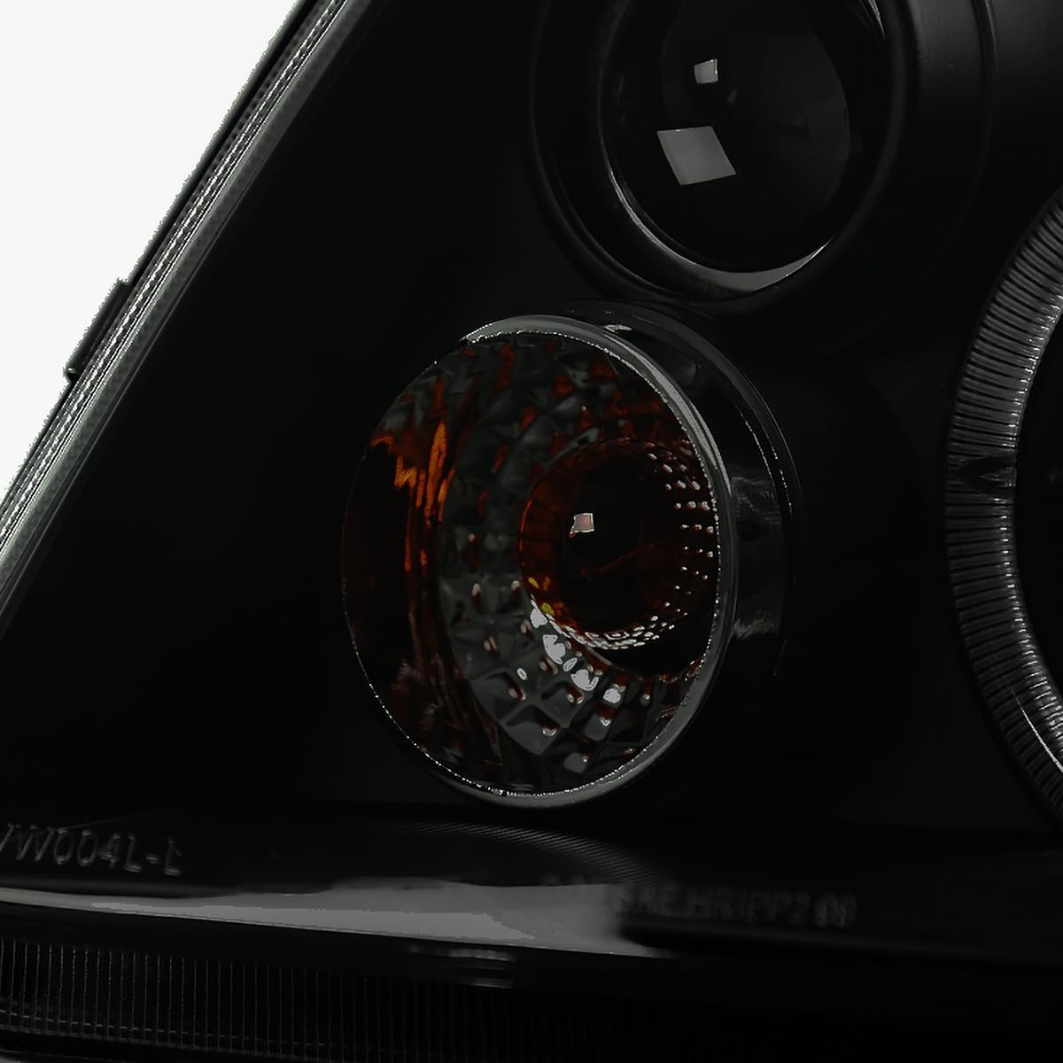 SPEC-D TUNING Glossy Black R8 Style Projector Headlights w/Fog Lamps Compatible with 1999-2005 VW Jetta/Bora Mk4, Left + Right Pair Headlamps Assembly