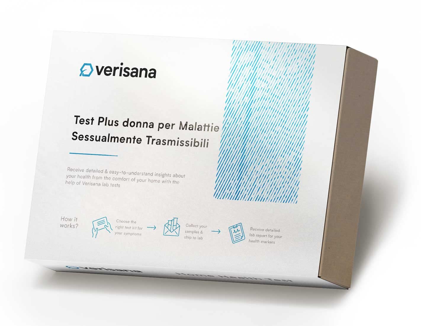 Test Plus donna per Malattie Sessualmente Trasmissibili (MST) - Test completo per la diagnosi di 9 tra le più comuni infezioni sessualmente trasmesse - Rapido, facile e discreto a casa - Verisana