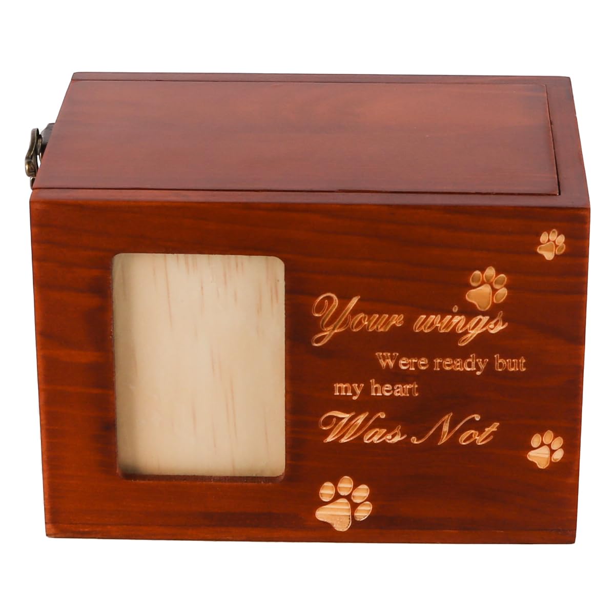 Tiardey Small Urns For Ashes Natural Wood Pet Memorial Keepsake Memorial Box Casket Pet Urn With Photo Frame Dog Cat Ashes Holder Remembrance Wood Color