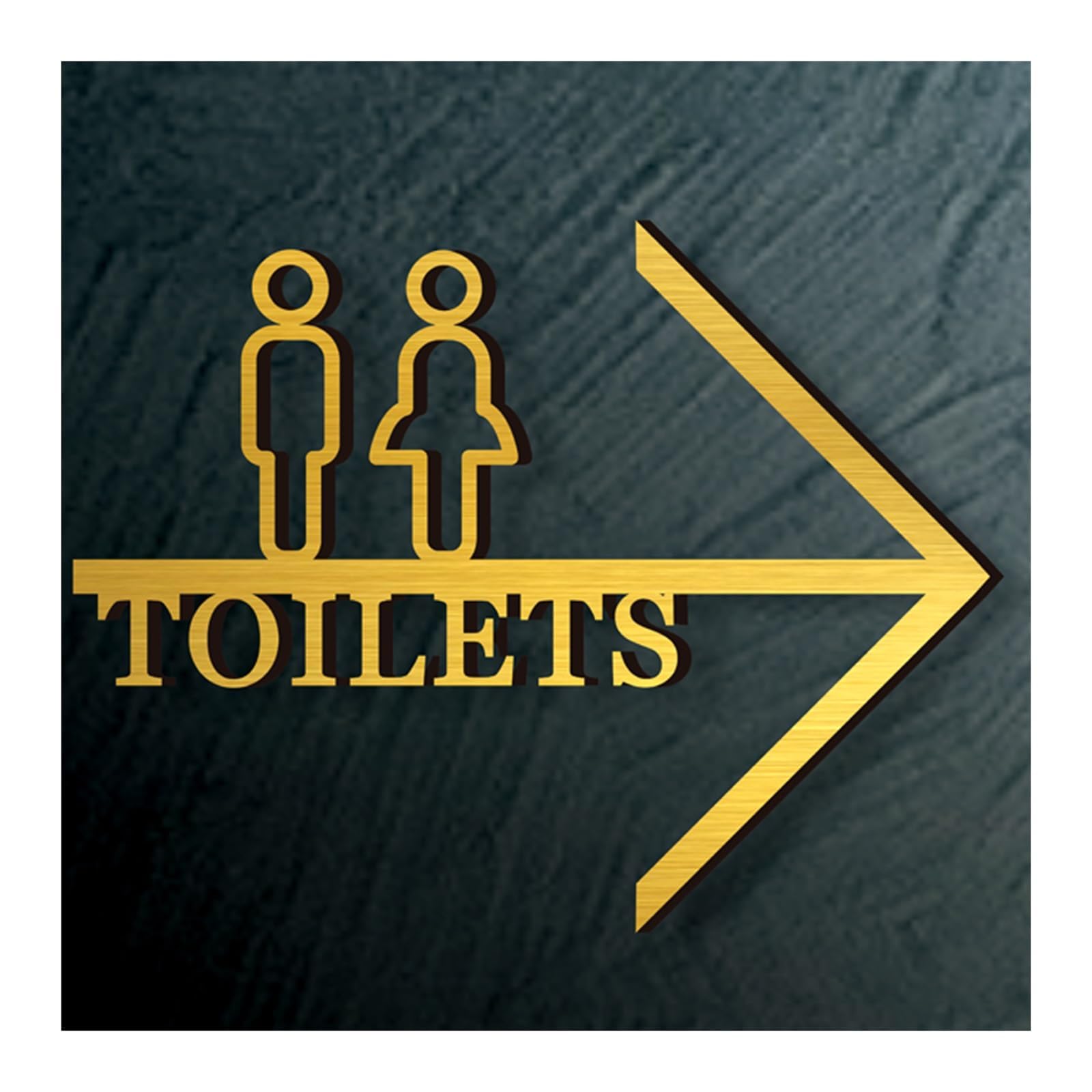 Señal de baño con flecha para oficina, restaurantes, hoteles, suministros de supermercado, dirección izquierda