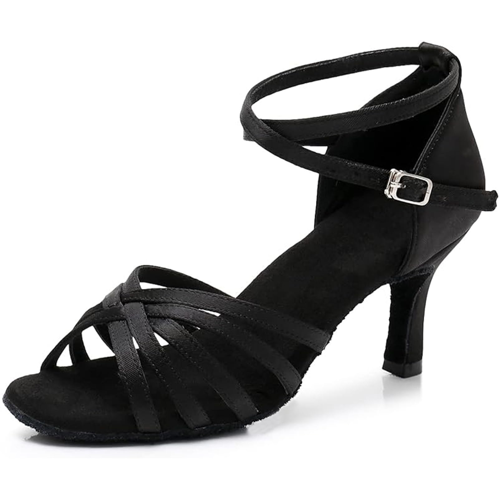 Rosefinch Zapatos de Danza Latina para Mujer Negro Profesional Zapatos de Baile de salón de Fiesta de Salsa de Baile práctica de Rendimiento Zapatos tamaño — view 22
