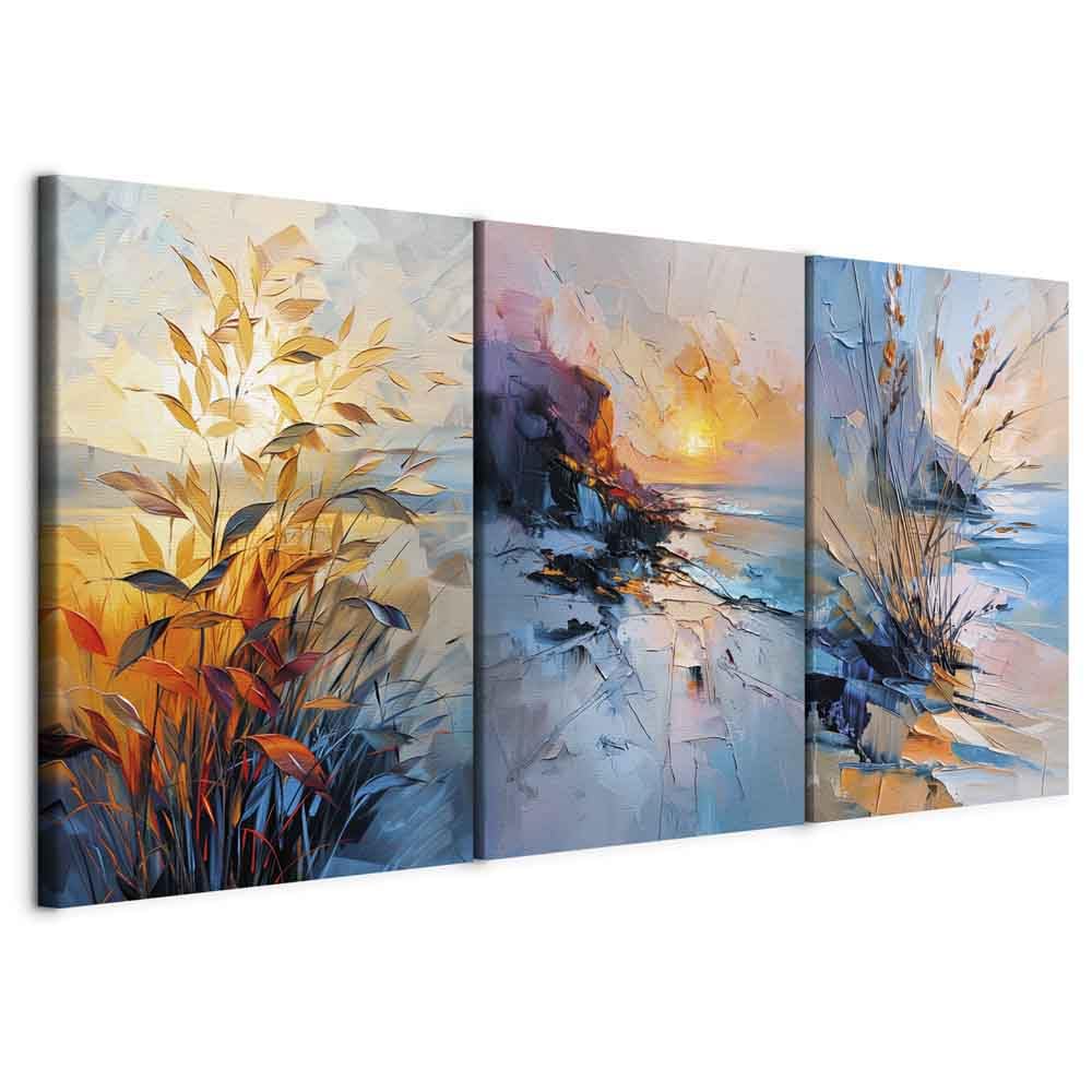 murando - Leinwandbild Set Akustik-Wandbilder 3er, 180x90 cm, 3-teilig | Hochwertige Leinwand, sofort aufhängbar, ideal fürs Wohn- oder Schlafzimmer, wasserfest und lichtecht, langlebig, stilvoll
