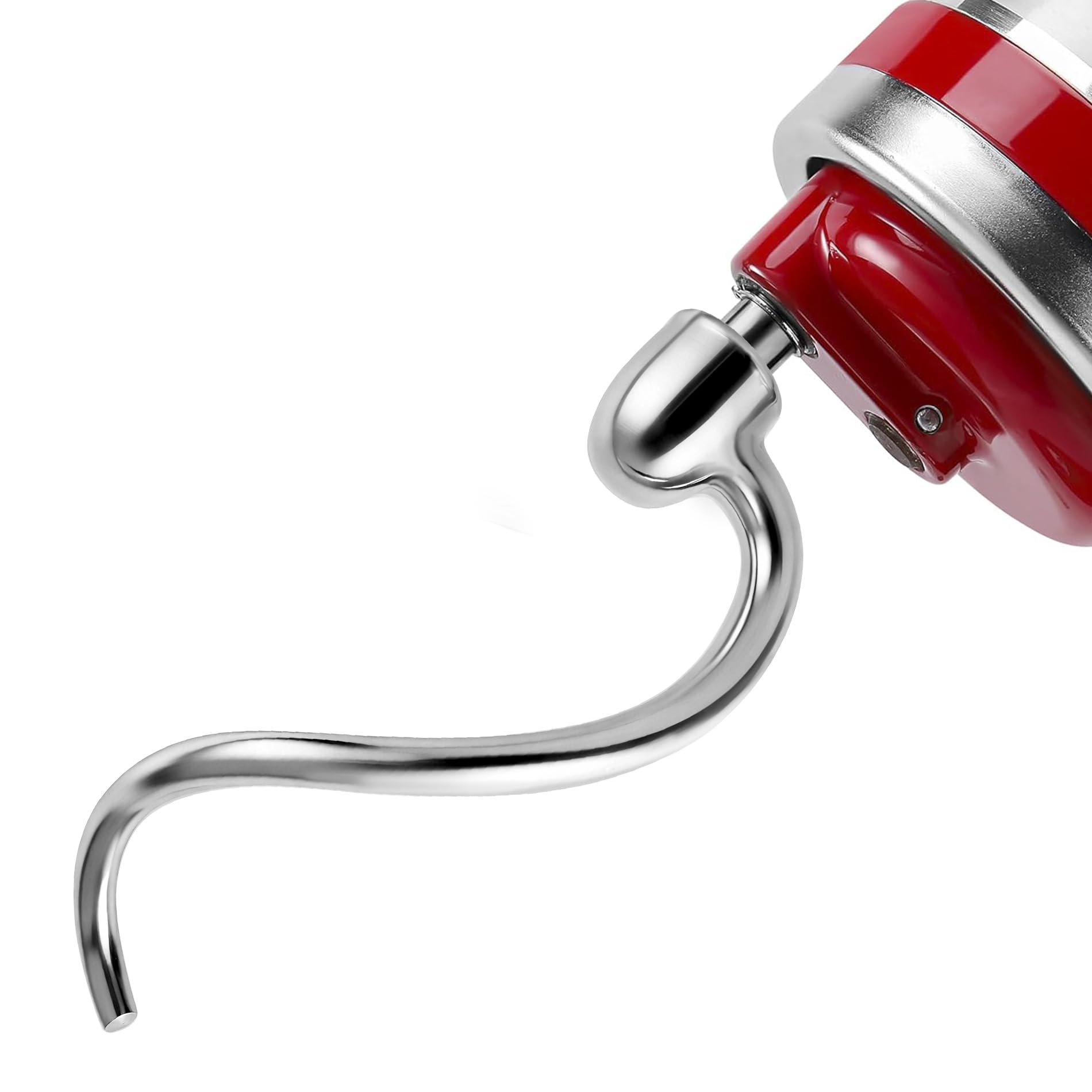 RECAPS Stainless Steel Spiral Dough Hook fit 5-6QT Bowl-lift Stand Mixers, KitchenAid Stand Mixer Attachment Replacement, Kitchen Aid Dough Hook for Bread, Pizza, Pasta, No Coating & Dishwasher Safe