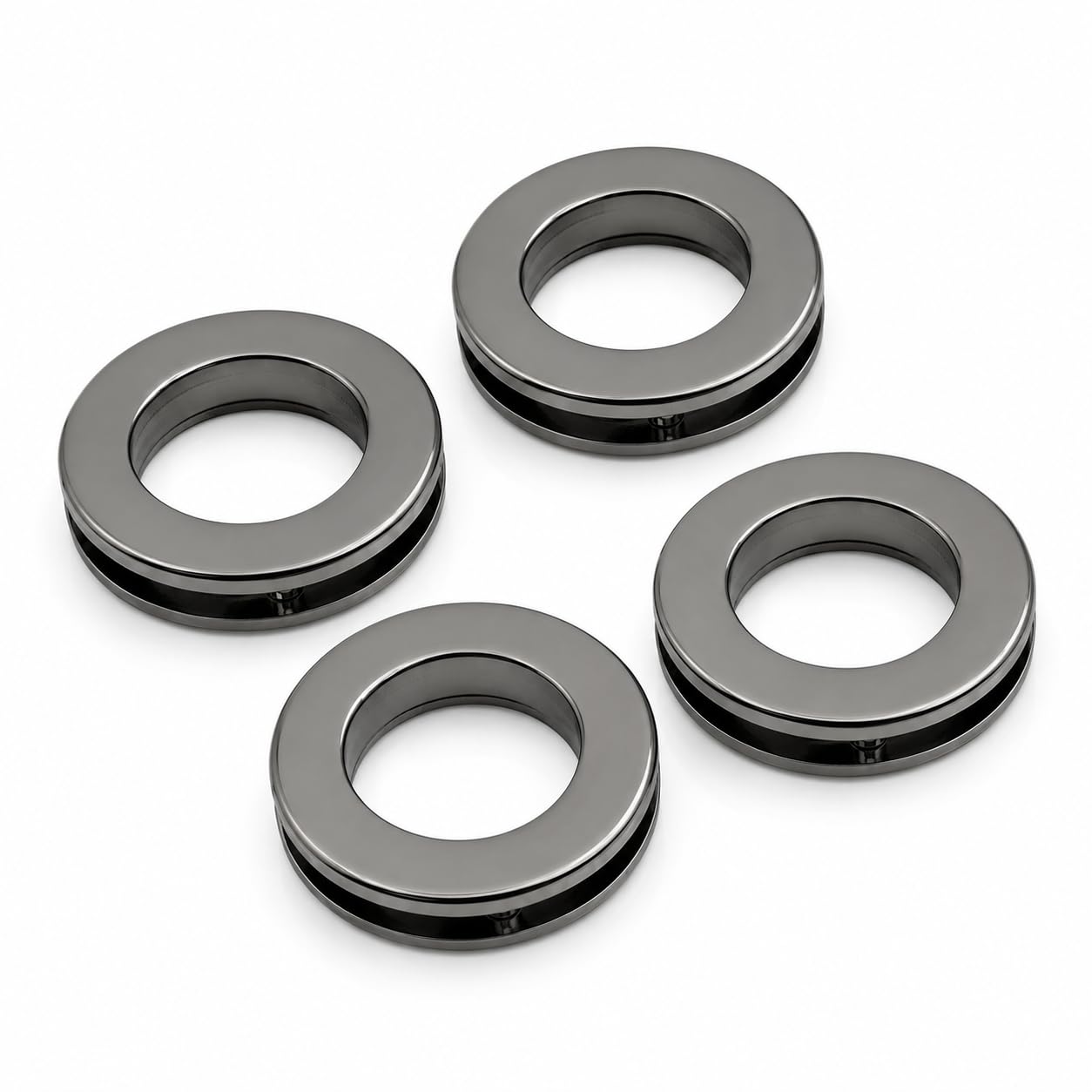 CRAFTMEMORE 4sets Screw-in Eyelet Metal Screw Together Grommets Bag Loop Handle Connector Rings Purse Accessories SCES (Gunmetal, 3/4 Inch)