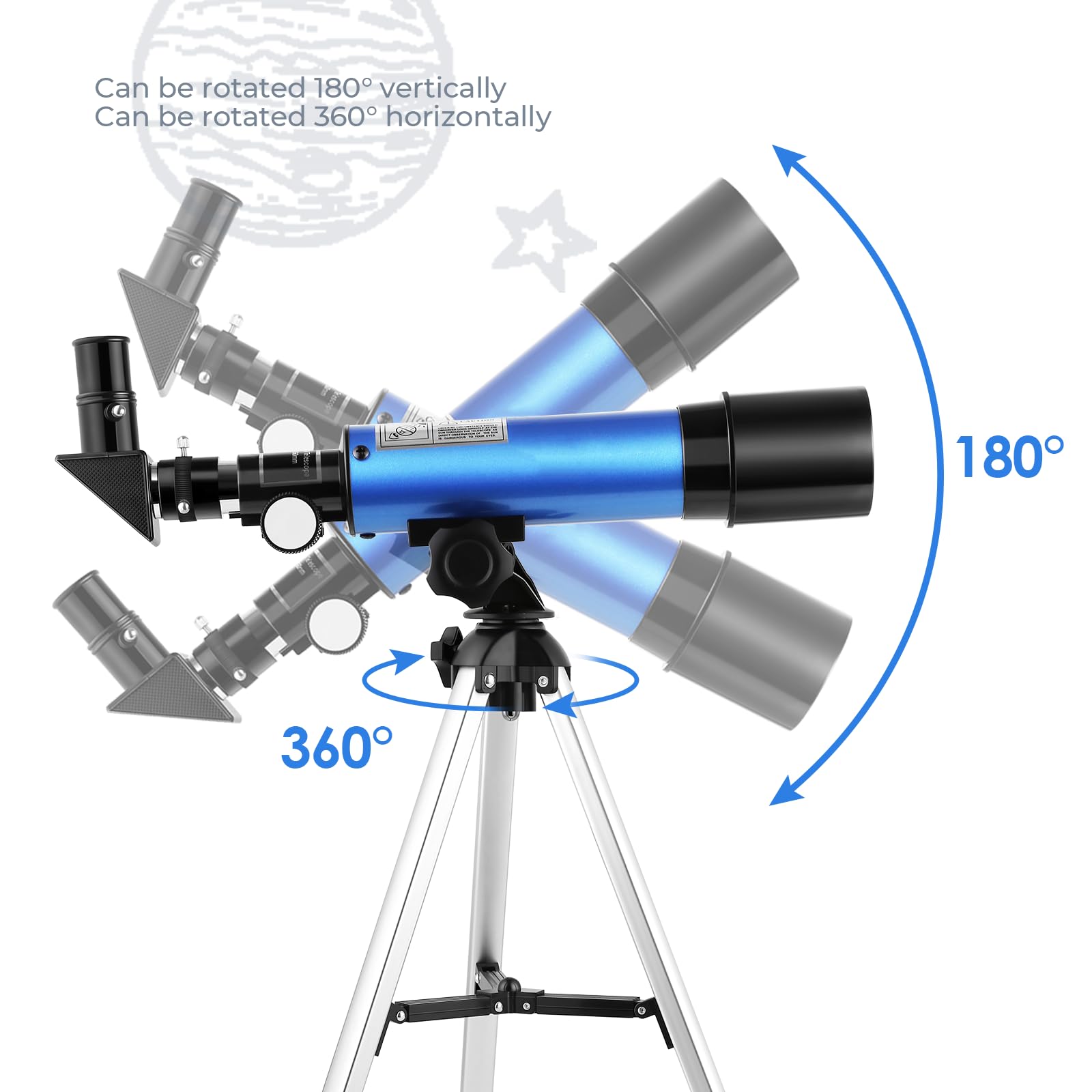 Télescope 50/360 mm avec 2 Oculaires et Trépied Léger pour Enfants Puissent Observer La Lune et Le Ciel Nocturne, pour Les Jeunes Aspirants Astronomes