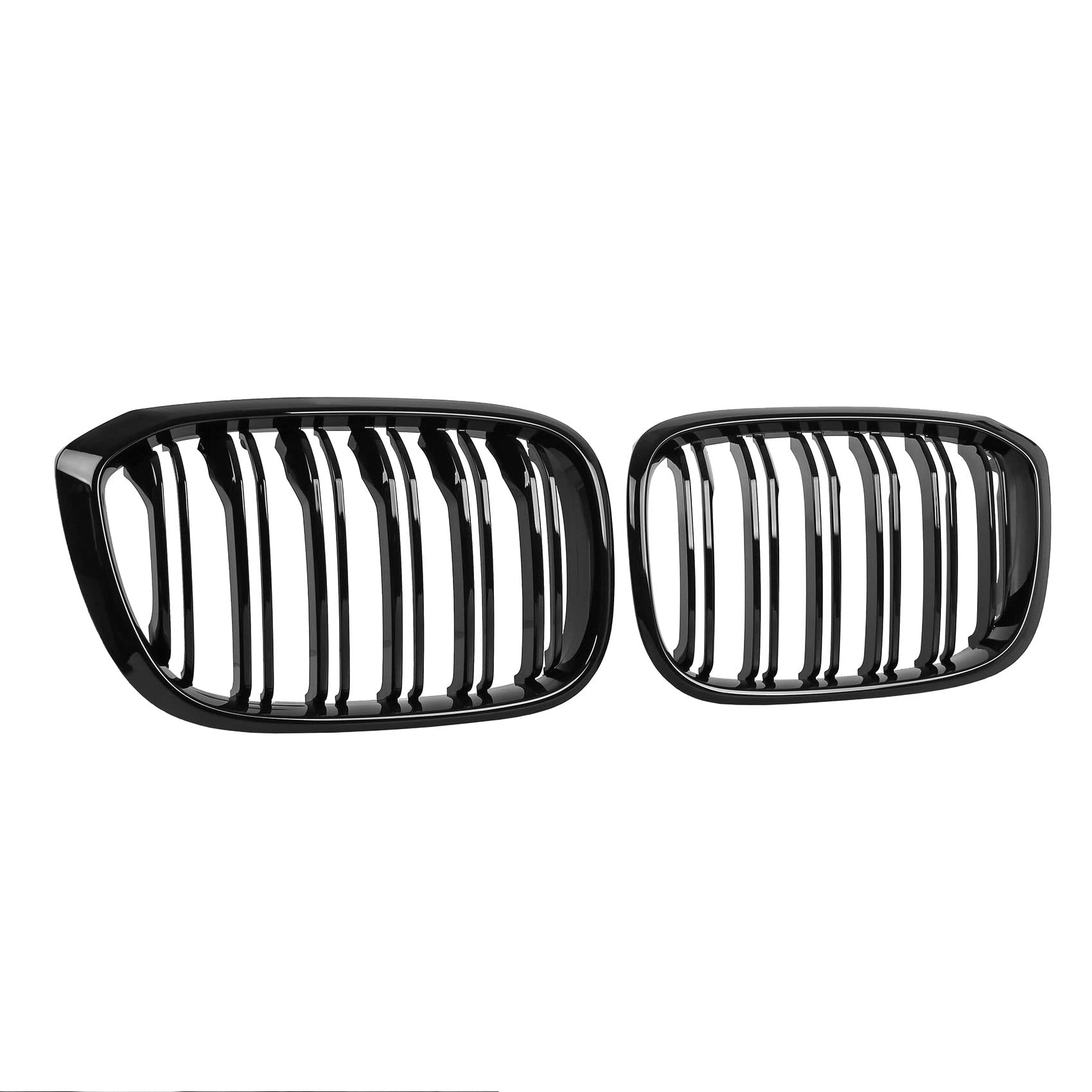 DOCAS Kühlergrill für X3 G01 2018-2021 X4 G02 2019-2021 Nieren Doppelsteg Sport Glanz Schwarz