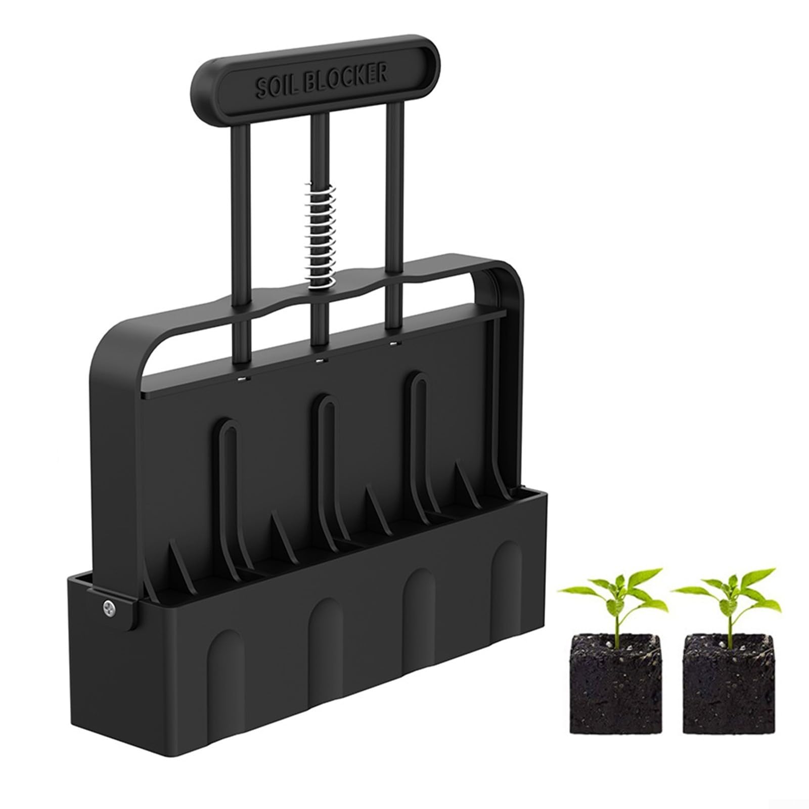 ZHJOPP 5pcs Handheld Soil Block Maker - Manual Square Compactor for Gardening, Seedling Starter, Eco-Friendly Earth Block Tool
