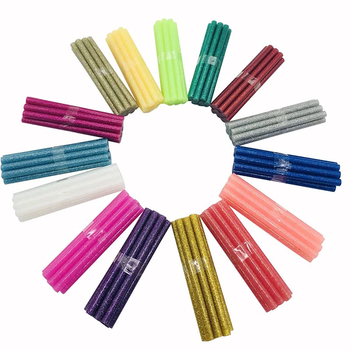 Kleje w sztyfcie 150 szt. 7 mm kolorowych klejów topliwych w sztyfcie, do pistoletu na klej, narzędzie naprawcze o wysokiej lepkości, ręczne prac artystycznych. zestawie