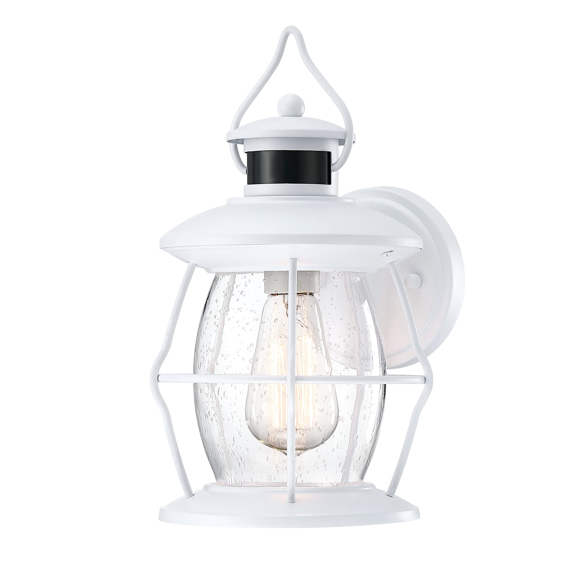 MrSconce Motion Sensor Outdoor Lights, Upgrade Dusk to Dawn Wall Sconce Lantern, Waterproof Exterior Light Fixtures, Anti-Rust Outside Lights for House Front Porch Garage Patio(White)